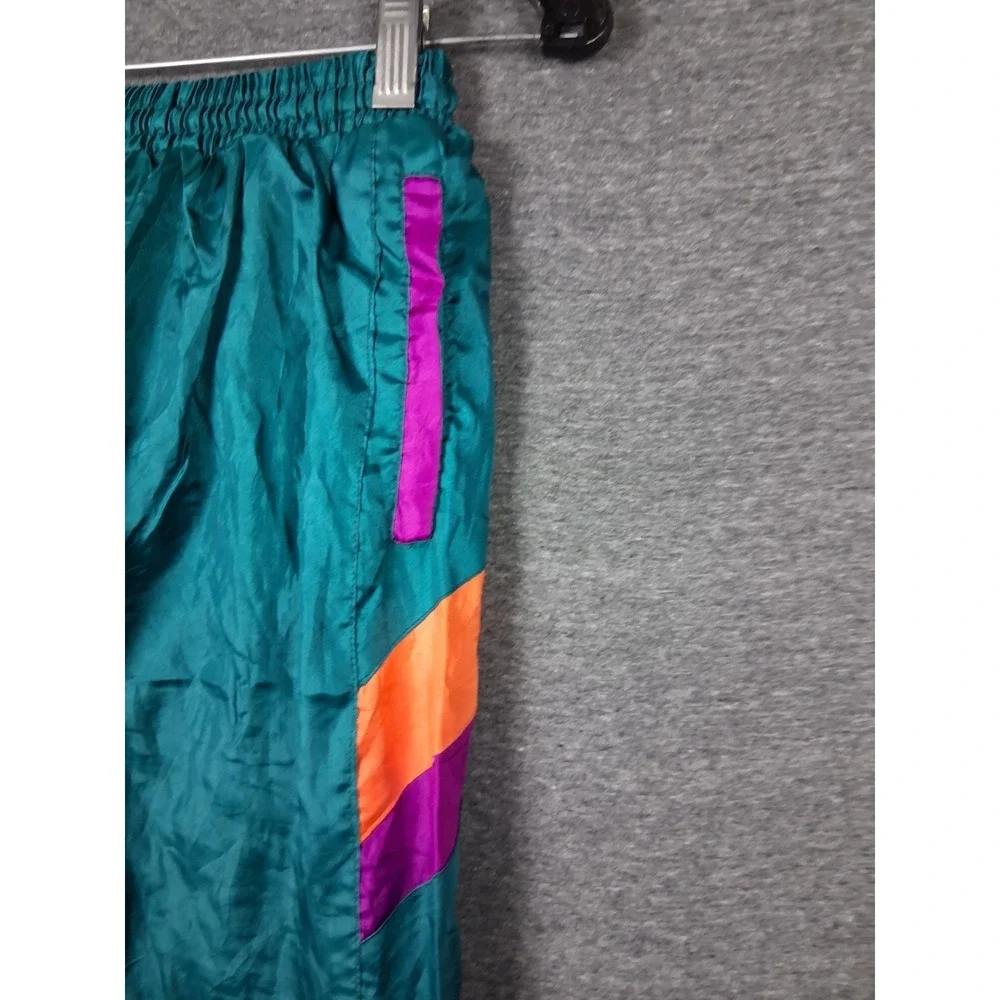 VTG Original Marines Small Green Retro Rave 80s Jogging Track Pants Streetwear